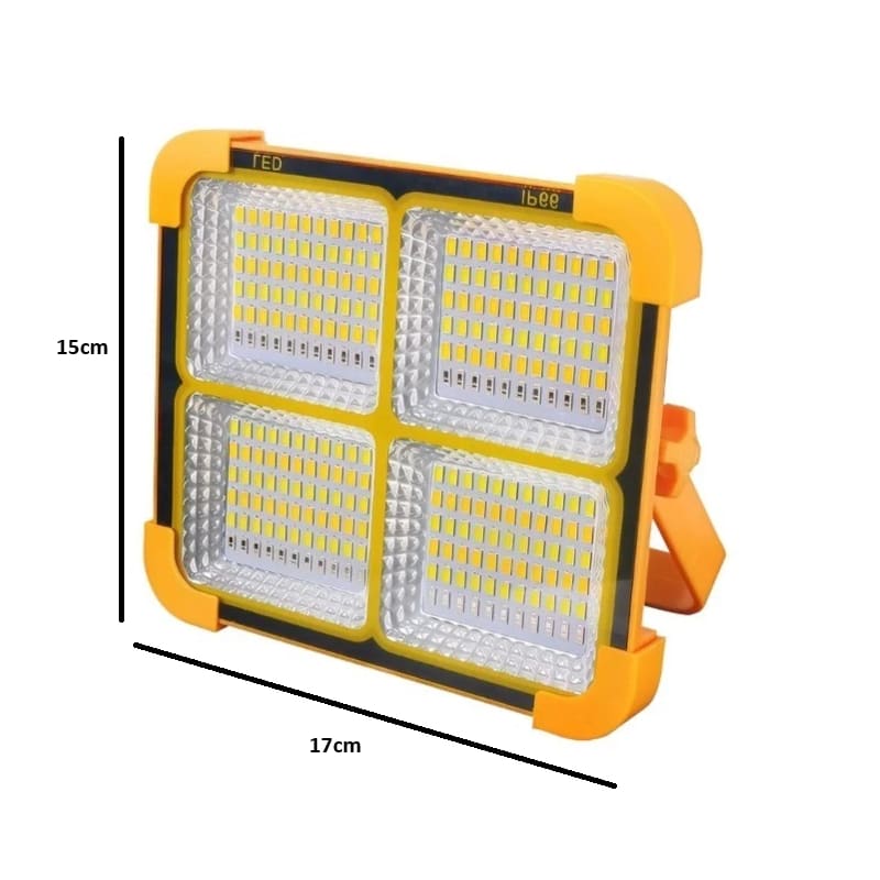 Refletor Solar LED 500W Recarregável Tipo-C com Power Bank e Suporte Magnético